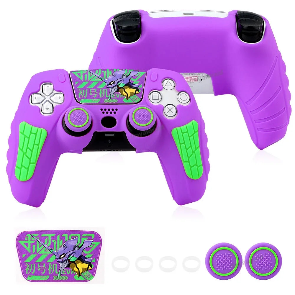 🎮 Custodia in Silicone Anti-Scivolo + Thumb Grips per Controller PS5 / Slim / Pro – Edizione Grigia 30° Anniversario
