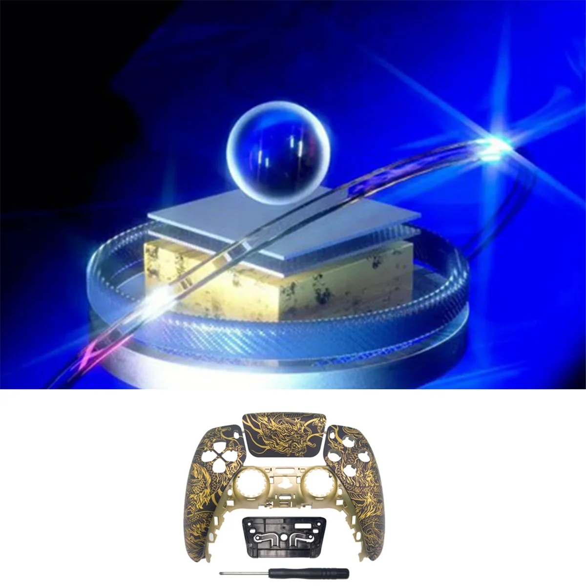 Cover Frontale + Touchpad per PS5 BDM-010 | Ricambio Elite Opaco Argento + Video Montaggio