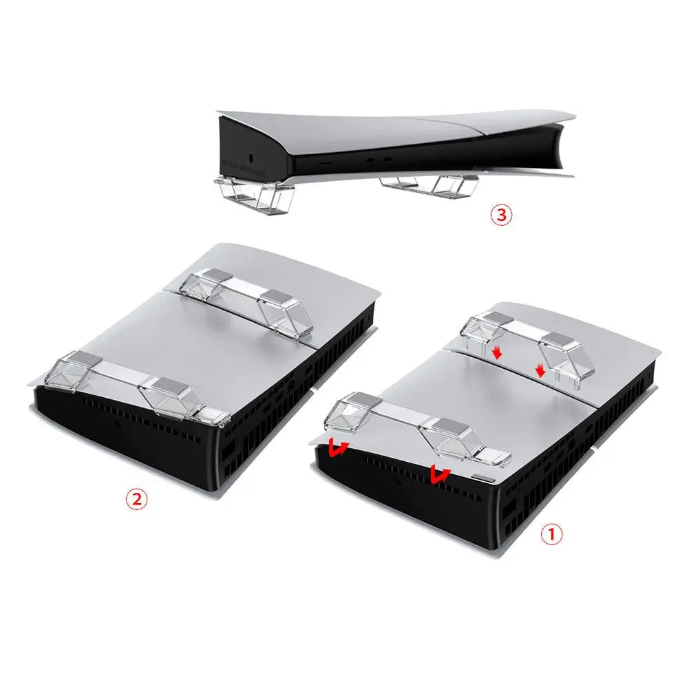 Supporto Orizzontale per PS5 Slim – Base Trasparente per Console Digital & Drive Edition