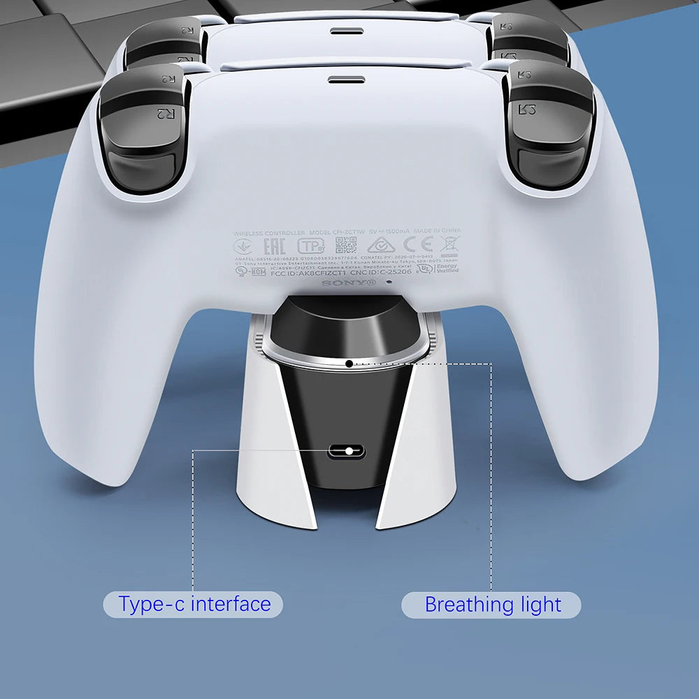 PS5 Controller Charging Dock Station 5V 2A Fast DualSense Joystick Charger With LED Breathing Light For for Playstation 5 Gampad
