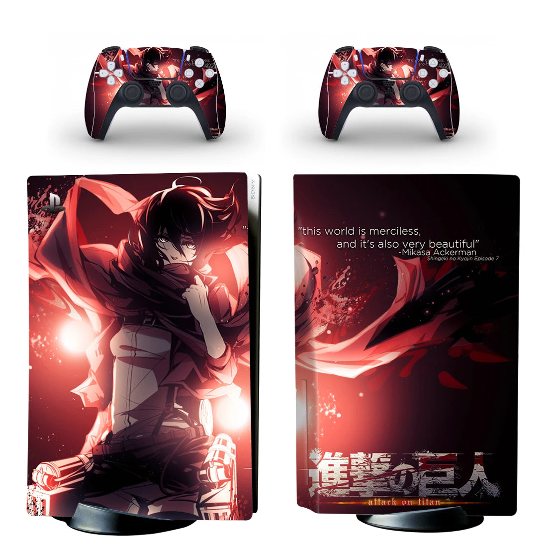 PlayWrap Kit protezione vinile skin Attack On Titan PS5 Disck