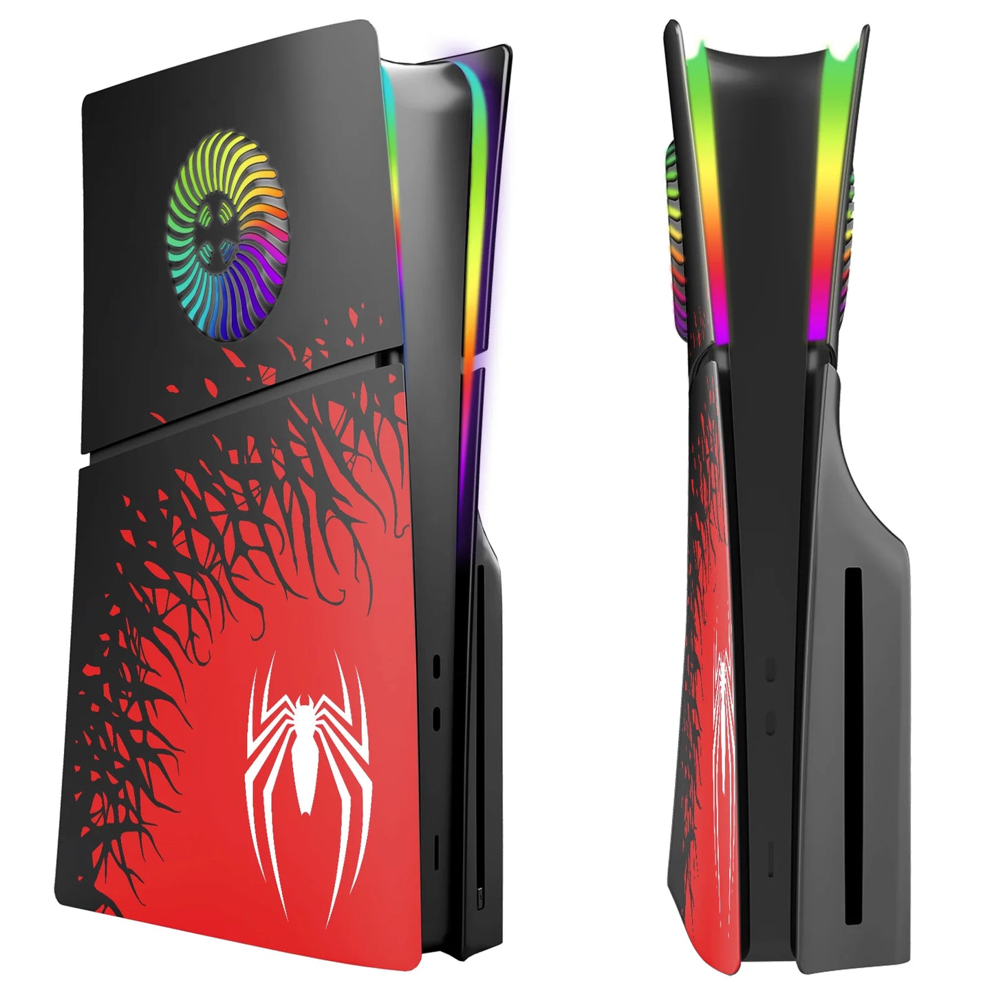 Faceplate con Striscia LED RGB per PS5 Slim Disc Kit con Vents e Filtro Antipolvere