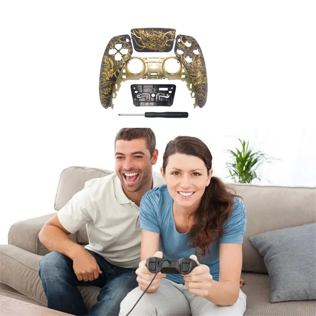 Cover Frontale + Touchpad per PS5 BDM-010 | Ricambio Elite Opaco Argento + Video Montaggio