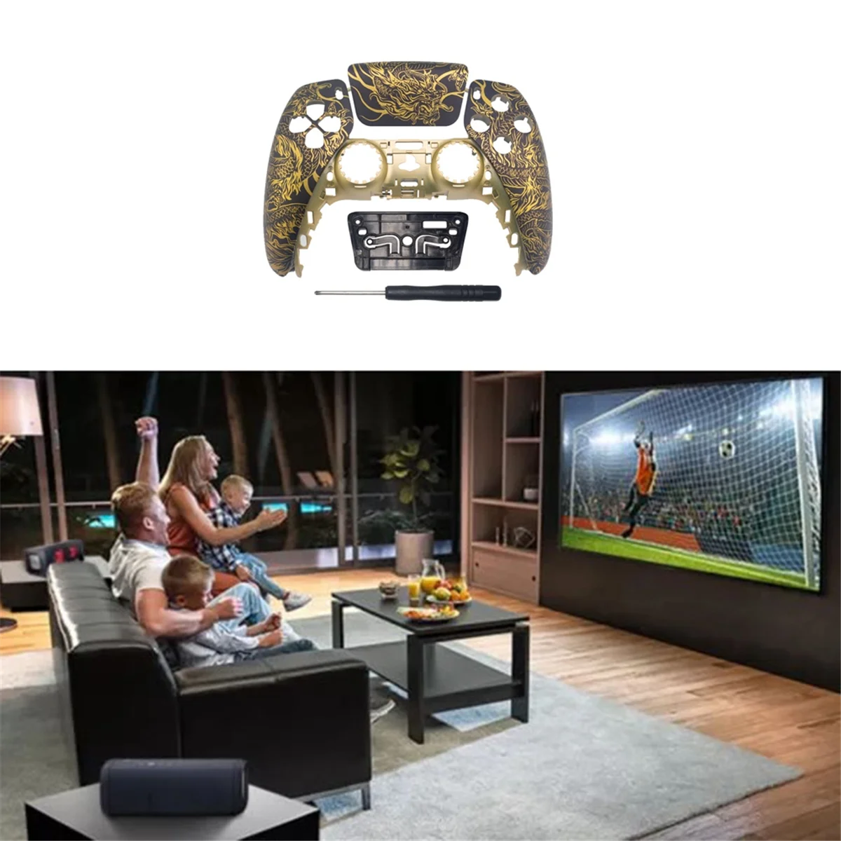Cover Frontale + Touchpad per PS5 BDM-010 | Ricambio Elite Opaco Argento + Video Montaggio