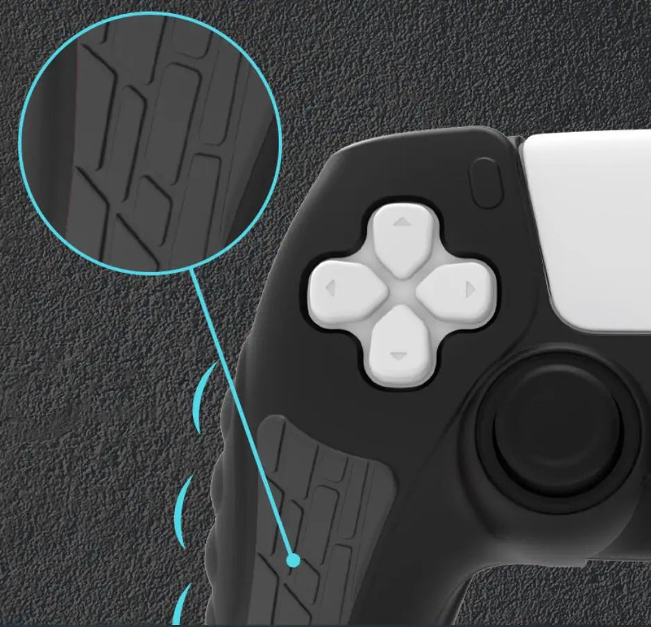 Custodia KomoKe™ in Silicone per PS5 | Cover Protettiva DualSense + Copri-Levette + Adesivo