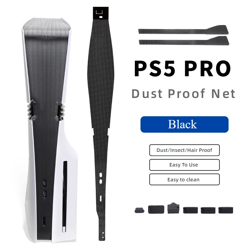 Kit Antipolvere PS5 Pro – Rete Laterale con 6 Tappi e 2 Blocchi