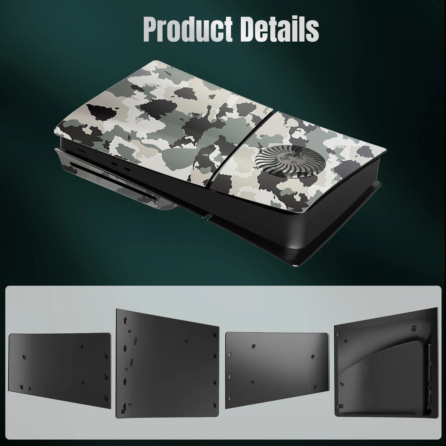Faceplate con Striscia LED RGB per PS5 Slim Disc Kit con Vents e Filtro Antipolvere