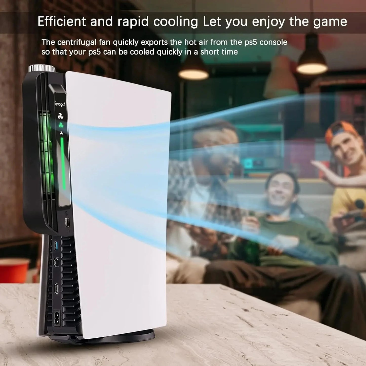 Ipega Ventola di Raffreddamento con LED per PS5 – Compatibile con le versioni Disc e Digital | Modello PG-P5031