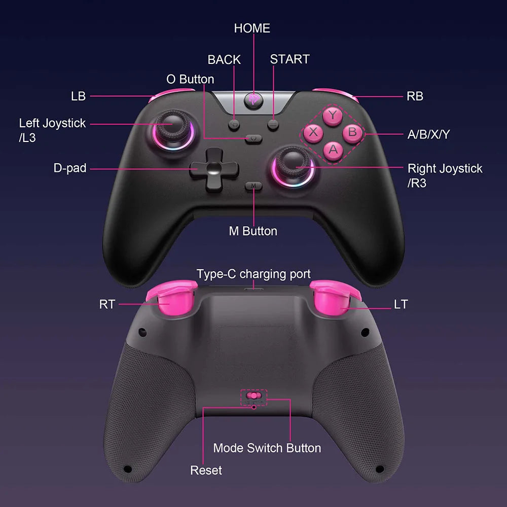 EasySMX X05 – Controller Wireless Bluetooth PC/Phone/Switch/Steam con Turbo, RGB & Hall Effect
