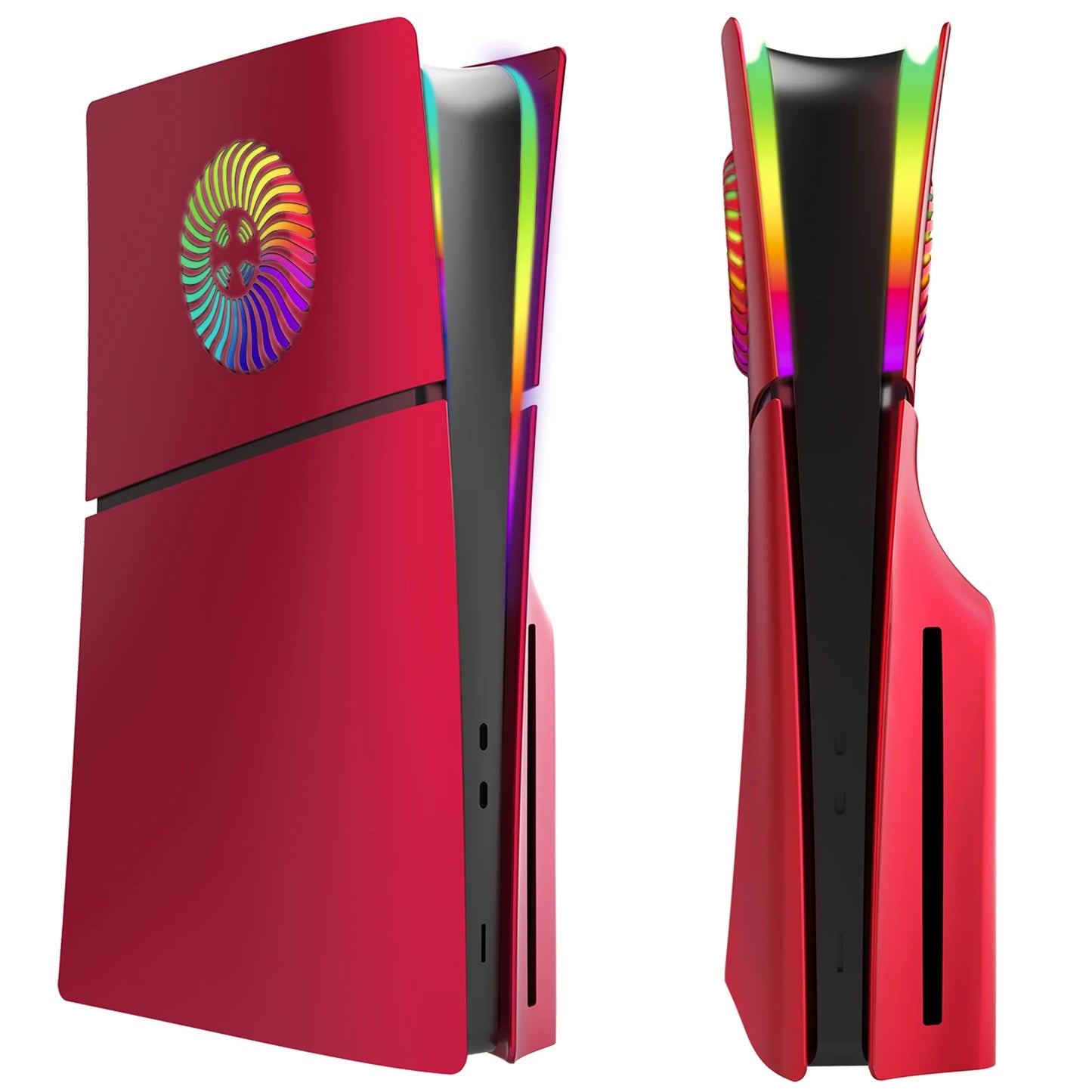 Faceplate con Striscia LED RGB per PS5 Slim Disc Kit con Vents e Filtro Antipolvere
