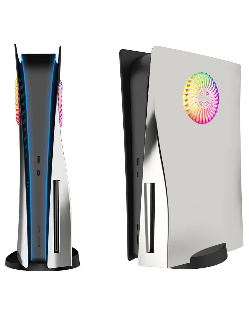 Cover Frontale Elettroplaccata per PS5 (Versione con Disco) – Lusso Cromato in Oro, Nero, Argento o Viola