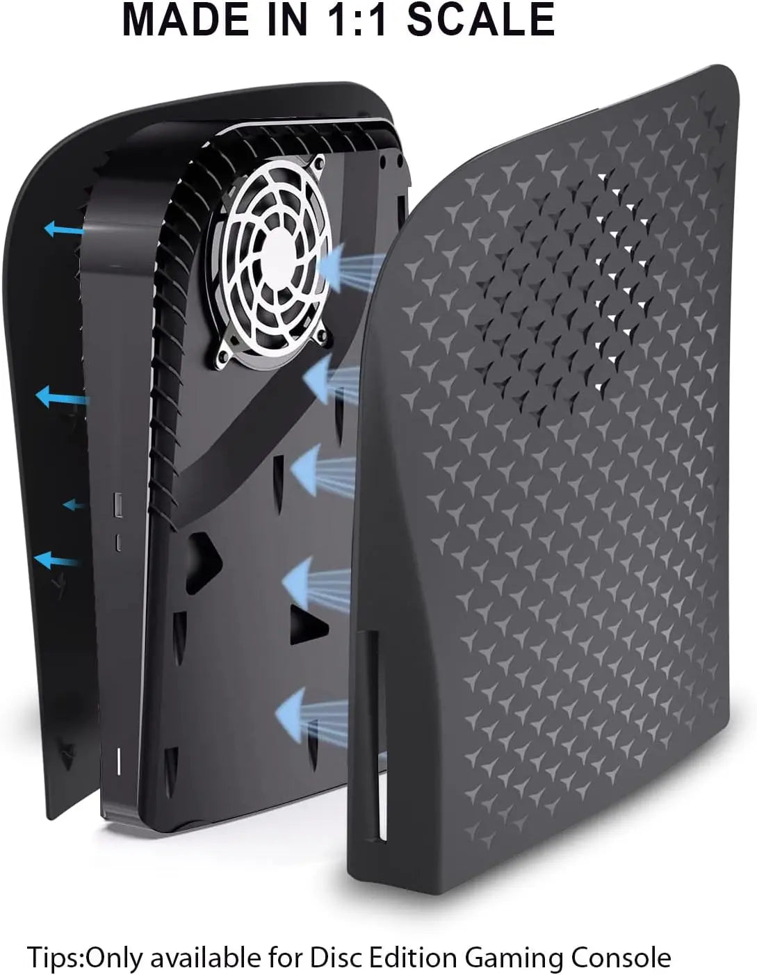 Cover Laterali con Ventole e Filtro per PS5 Disc Edition – Guscio Shockproof in ABS + Dust Kit
