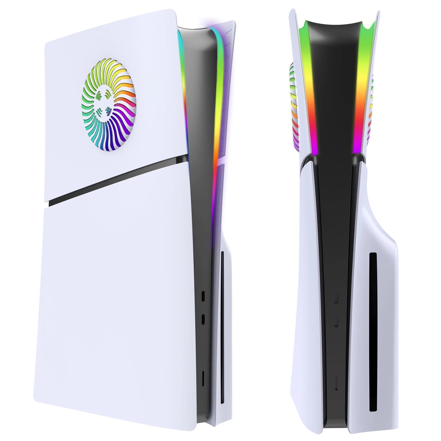 Faceplate con Striscia LED RGB per PS5 Slim Disc Kit con Vents e Filtro Antipolvere