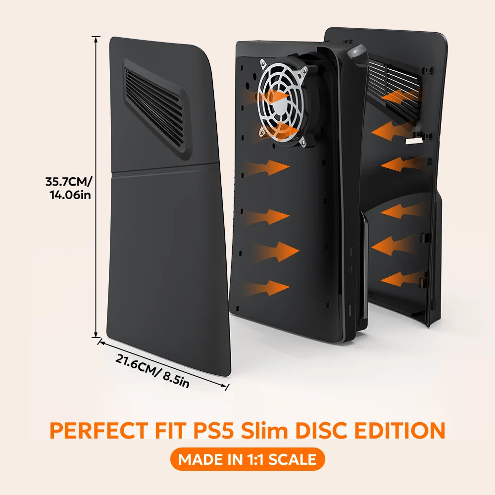 Cover Laterali per PS5 Slim Disc Edition – Guscio AirFlow™ con Prese d'Aria e Protezione Antigraffio