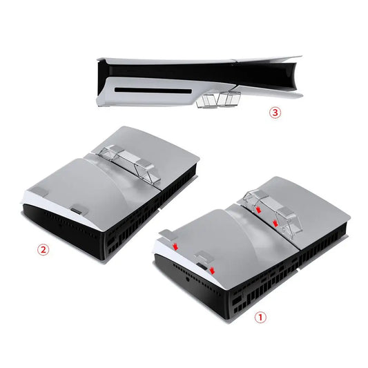 Supporto Orizzontale per PS5 Slim – Base Trasparente per Console Digital & Drive Edition
