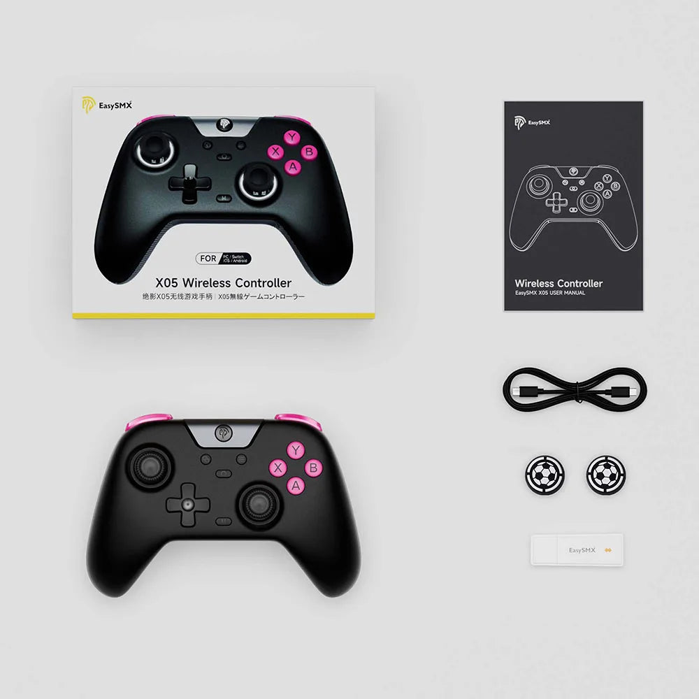 EasySMX X05 – Controller Wireless Bluetooth PC/Phone/Switch/Steam con Turbo, RGB & Hall Effect