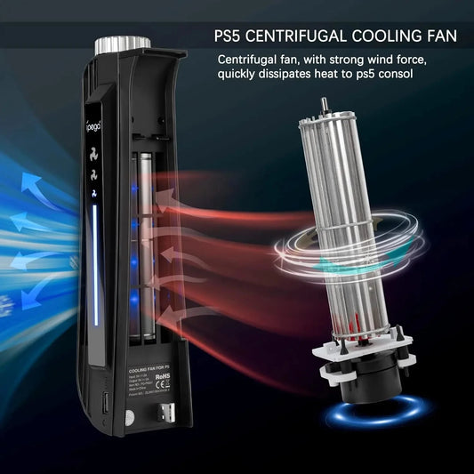 Ipega Ventola di Raffreddamento con LED per PS5 – Compatibile con le versioni Disc e Digital | Modello PG-P5031