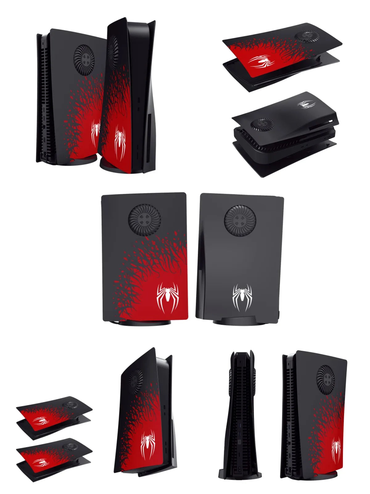 Faceplate Spiderman PS5 con Raffreddamento + LED RGB | Cover Laterale Kolorkoli™ per PS5 Disc Edition – Antiurto, Antigraffio