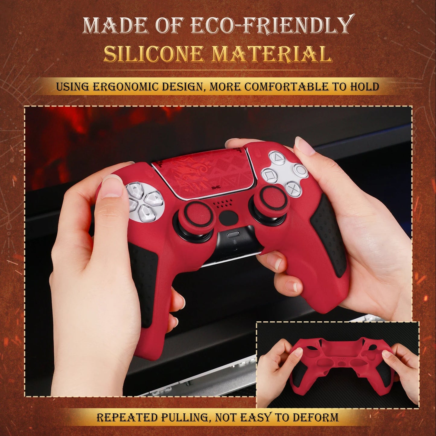 Custodia Protettiva IINE per Controller PS5 – Silicone Ecologico & Presa Antiscivolo