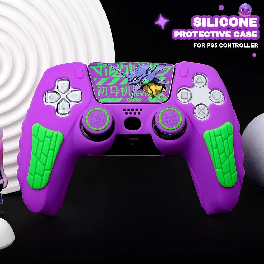 🎮 Custodia in Silicone Anti-Scivolo + Thumb Grips per Controller PS5 / Slim / Pro – Edizione Grigia 30° Anniversario