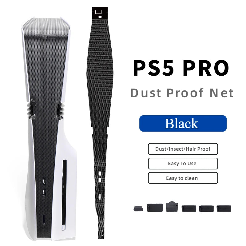 Kit Antipolvere PS5 Pro – Rete Laterale con 6 Tappi e 2 Blocchi
