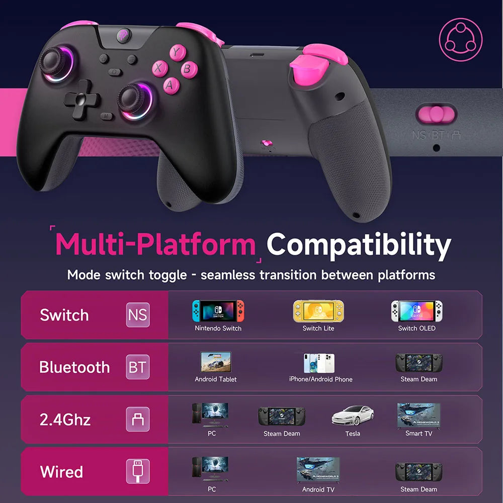 EasySMX X05 – Controller Wireless Bluetooth PC/Phone/Switch/Steam con Turbo, RGB & Hall Effect